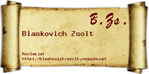 Blaskovich Zsolt névjegykártya